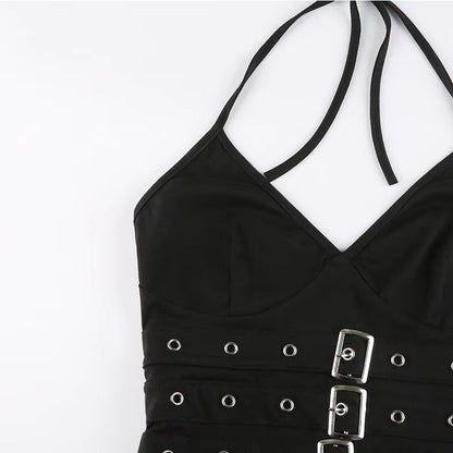 Brookmonts Women’s Crop Top – Backless Lace Up Stretch Camisole
