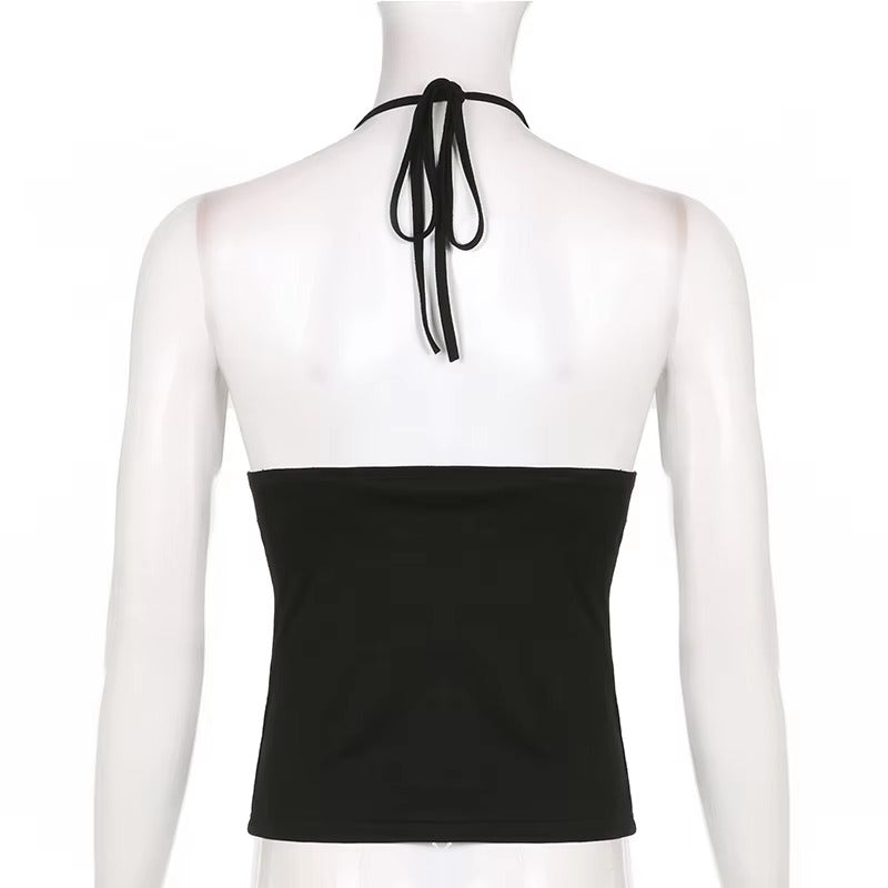 Brookmonts Women’s Crop Top – Backless Lace Up Stretch Camisole