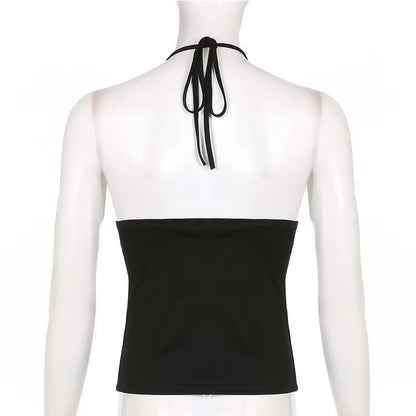 Brookmonts Women’s Crop Top – Backless Lace Up Stretch Camisole