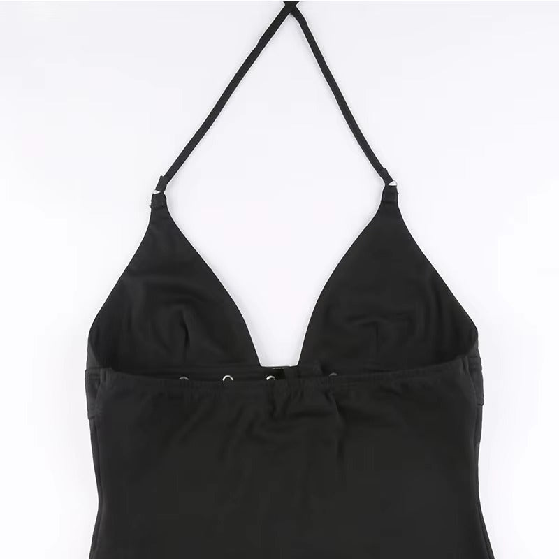 Brookmonts Women’s Crop Top – Backless Lace Up Stretch Camisole