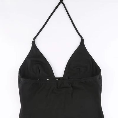 Brookmonts Women’s Crop Top – Backless Lace Up Stretch Camisole