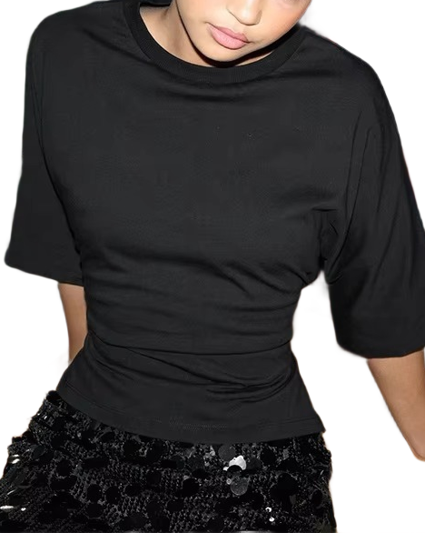 Brookmonts Women’s Gray Cropped T-Shirt – Loose Fit Short Sleeve Tee