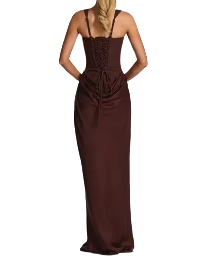 Brookmonts Women’s Halter Dress – Slim Fit Sleeveless Pleated Party Dress