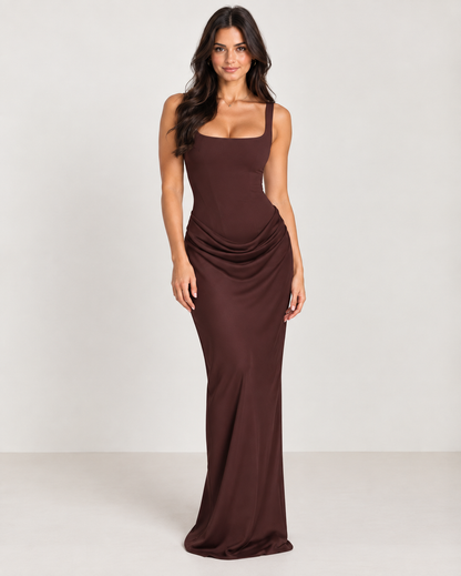 Brookmonts Women’s Halter Dress – Slim Fit Sleeveless Pleated Party Dress