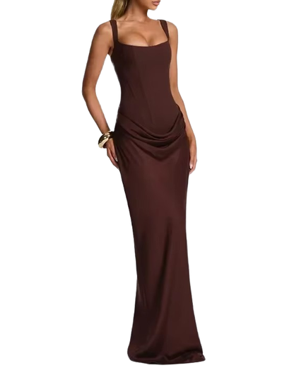 Brookmonts Women’s Halter Dress – Slim Fit Sleeveless Pleated Party Dress