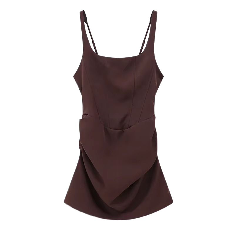 Brookmonts Women’s Halter Dress – Slim Fit Sleeveless Pleated Party Dress