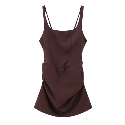 Brookmonts Women’s Halter Dress – Slim Fit Sleeveless Pleated Party Dress