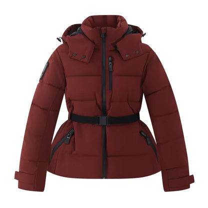 Brookmonts Women’s Hooded Padded Winter Coat – Belted Warm Parka