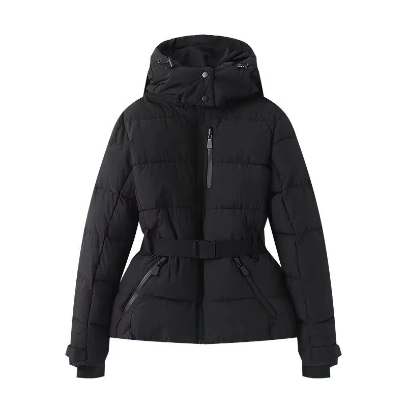 Brookmonts Women’s Hooded Padded Winter Coat – Belted Warm Parka
