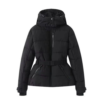 Brookmonts Women’s Hooded Padded Winter Coat – Belted Warm Parka