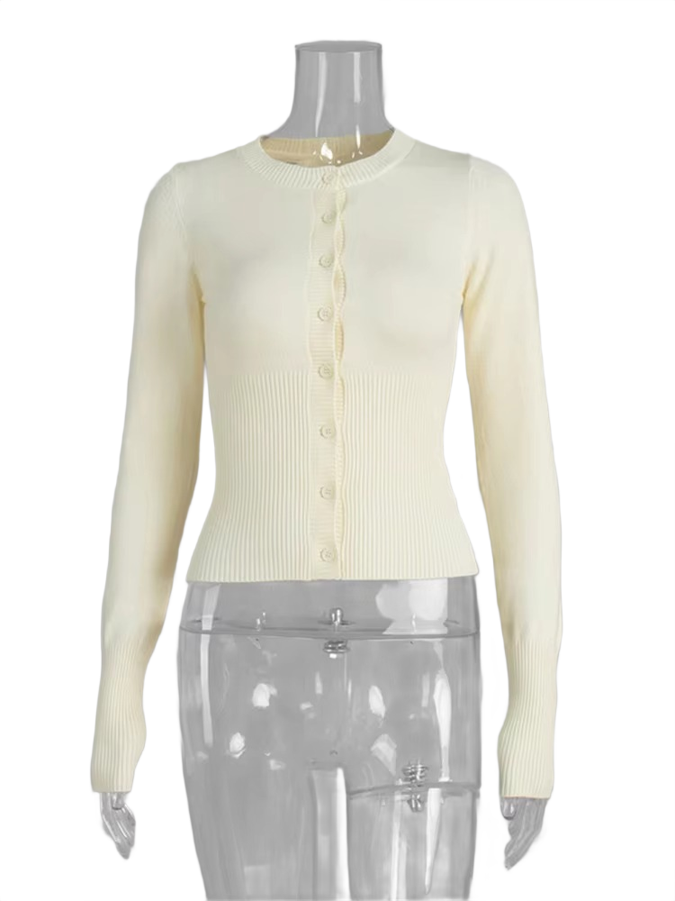 Brookmonts Women’s Knit Cardigan Top – Long Sleeve Ribbed Cropped