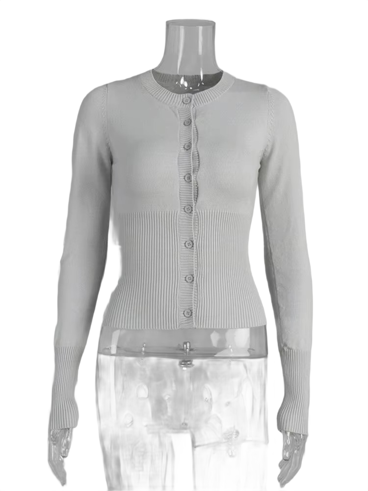Brookmonts Women’s Knit Cardigan Top – Long Sleeve Ribbed Cropped