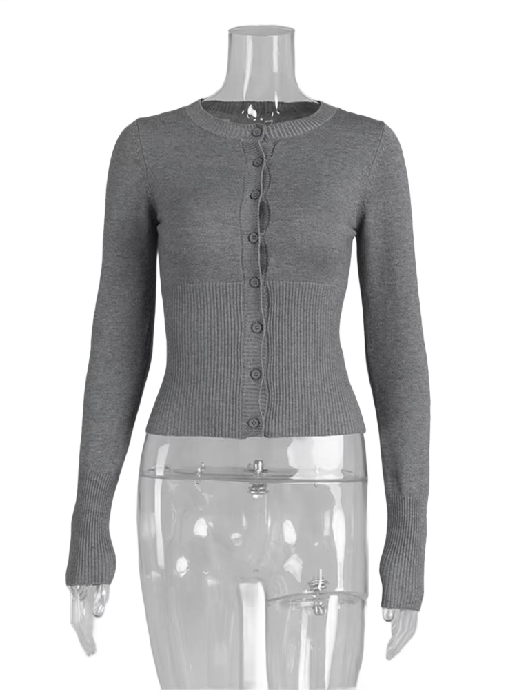 Brookmonts Women’s Knit Cardigan Top – Long Sleeve Ribbed Cropped