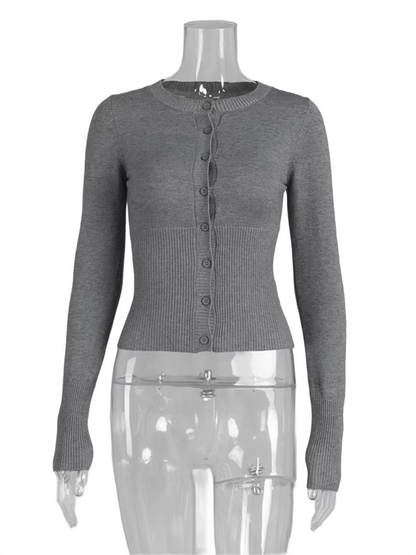 Brookmonts Women’s Knit Cardigan Top – Long Sleeve Ribbed Cropped
