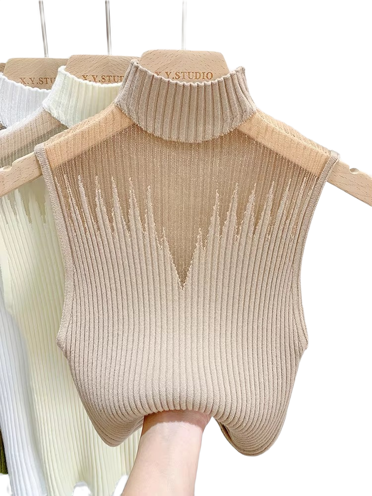 Brookmonts Women’s Knit Tank Top – Sleeveless Cut Out Half Neck Vest