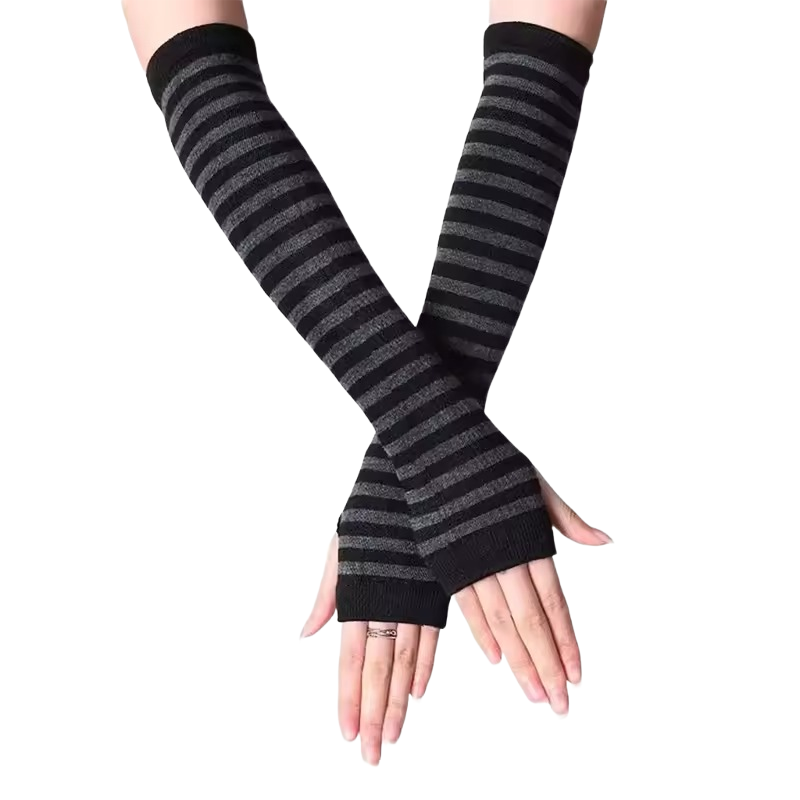 Brookmonts Women’s Knitted Arm Warmers – Y2K Elbow-Length Sleeves
