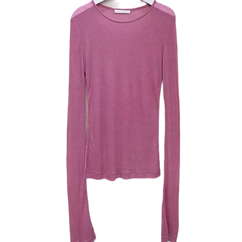 Brookmonts Women’s Long Sleeve T-Shirt – Slim Fit Stretch Crewneck Top