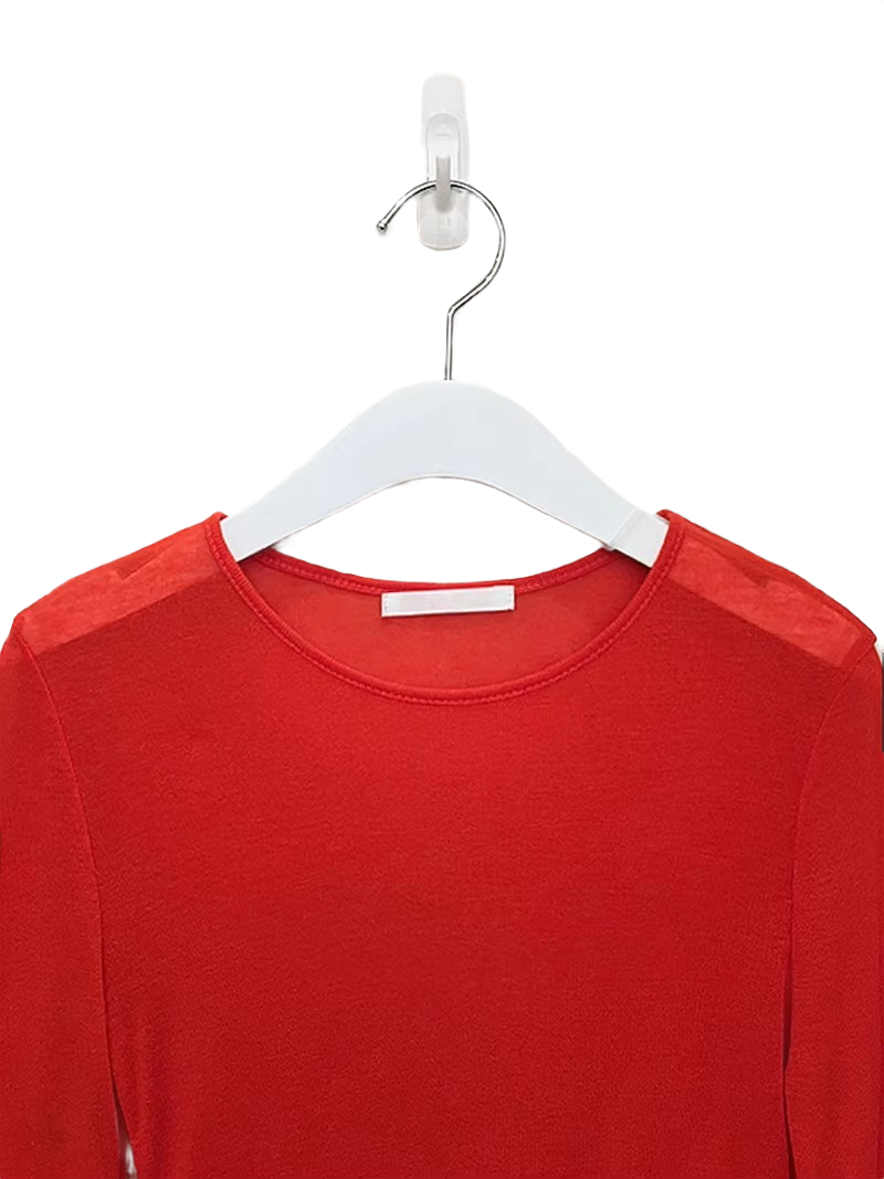 Brookmonts Women’s Long Sleeve T-Shirt – Slim Fit Stretch Crewneck Top