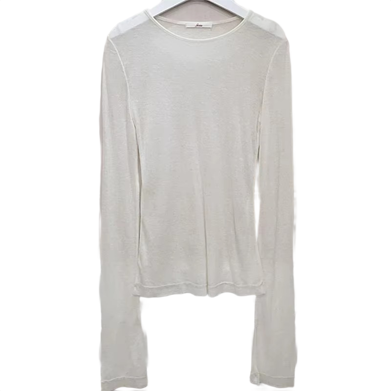 Brookmonts Women’s Long Sleeve T-Shirt – Slim Fit Stretch Crewneck Top