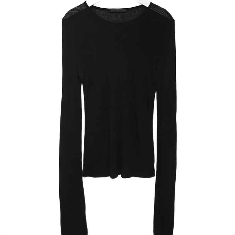 Brookmonts Women’s Long Sleeve T-Shirt – Slim Fit Stretch Crewneck Top