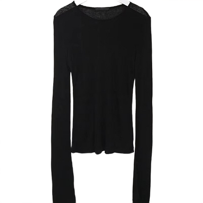 Brookmonts Women’s Long Sleeve T-Shirt – Slim Fit Stretch Crewneck Top