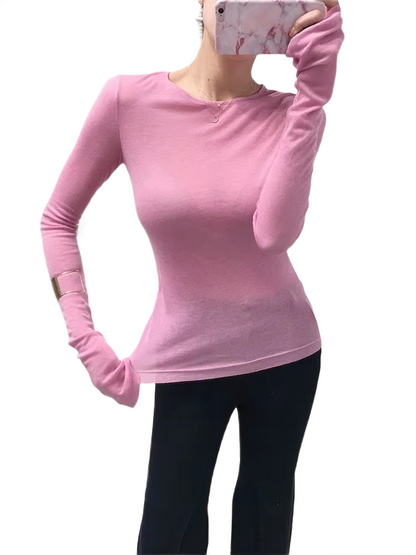 Brookmonts Women’s Long Sleeve T-Shirt – Slim Fit Stretch Crewneck Top