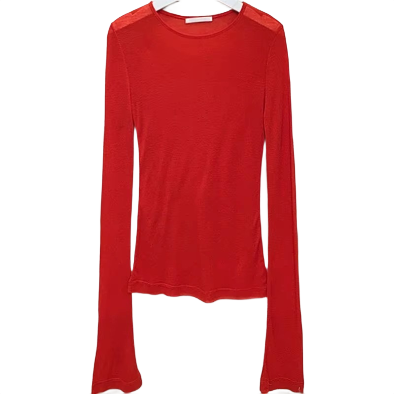 Brookmonts Women’s Long Sleeve T-Shirt – Slim Fit Stretch Crewneck Top