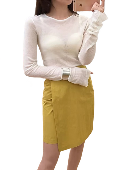 Brookmonts Women’s Long Sleeve T-Shirt – Slim Fit Stretch Crewneck Top