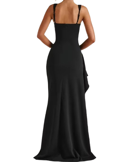 Brookmonts Women’s Maxi Dress – Spaghetti Strap Backless Split A-Line