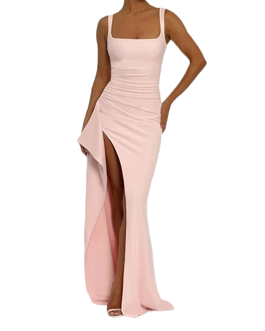 Brookmonts Women’s Maxi Dress – Spaghetti Strap Backless Split A-Line