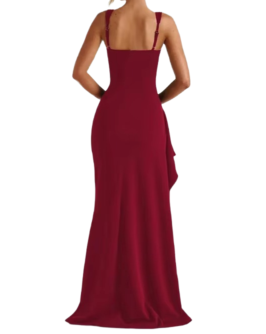 Brookmonts Women’s Maxi Dress – Spaghetti Strap Backless Split A-Line