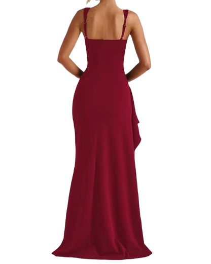 Brookmonts Women’s Maxi Dress – Spaghetti Strap Backless Split A-Line