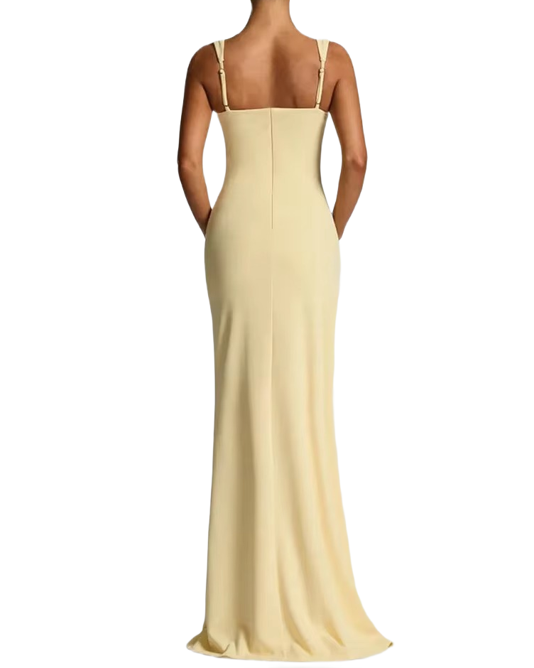 Brookmonts Women’s Maxi Dress – Spaghetti Strap Backless Split A-Line
