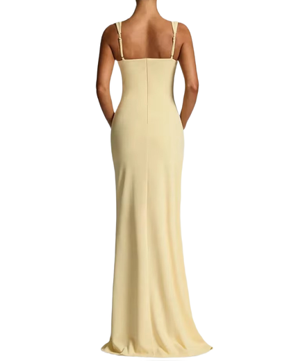 Brookmonts Women’s Maxi Dress – Spaghetti Strap Backless Split A-Line