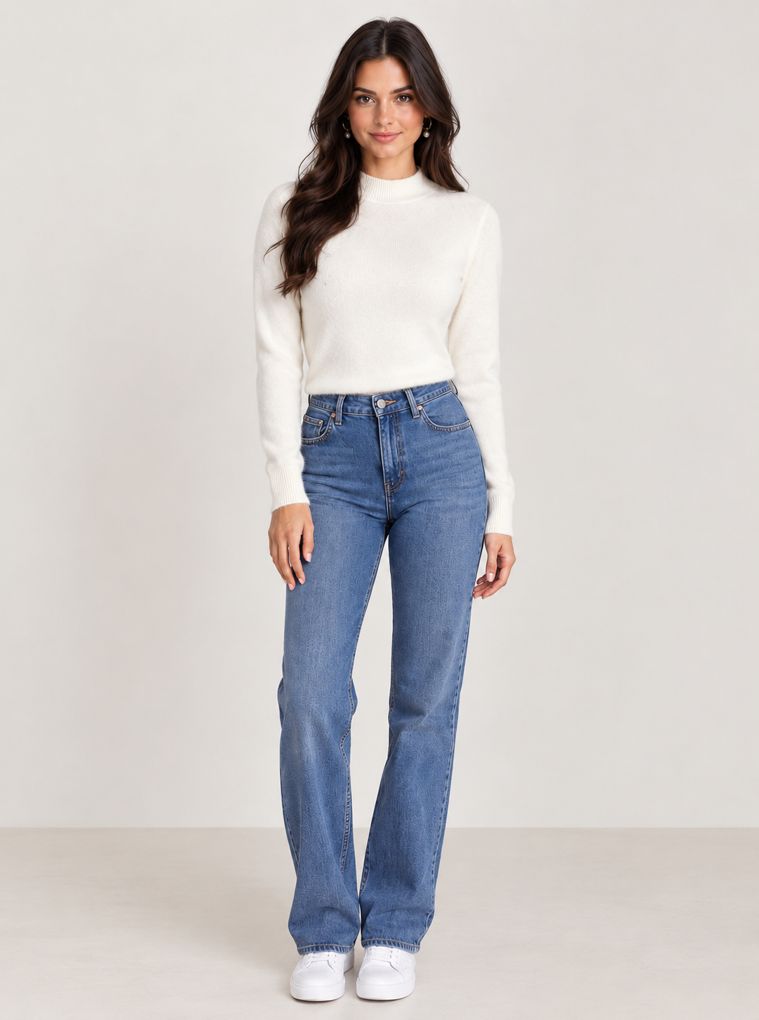Brookmonts Women’s Merino Wool Sweater – Mock Neck Long Sleeve Pullover