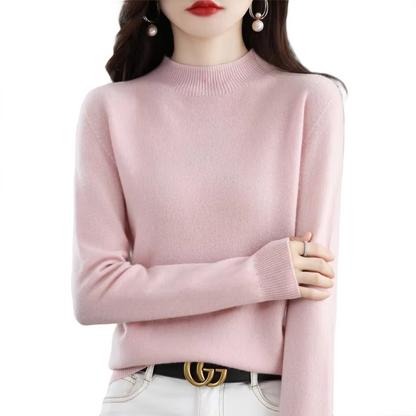 Brookmonts Women’s Merino Wool Sweater – Mock Neck Long Sleeve Pullover