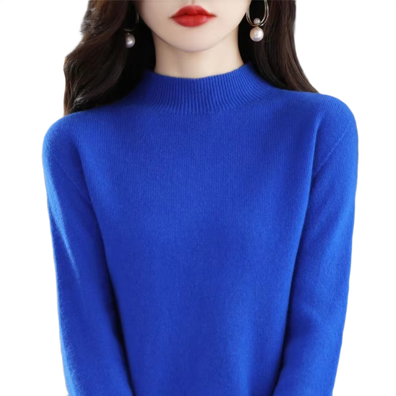 Brookmonts Women’s Merino Wool Sweater – Mock Neck Long Sleeve Pullover