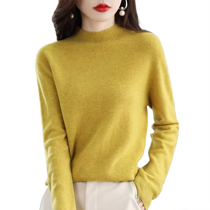 Brookmonts Women’s Merino Wool Sweater – Mock Neck Long Sleeve Pullover