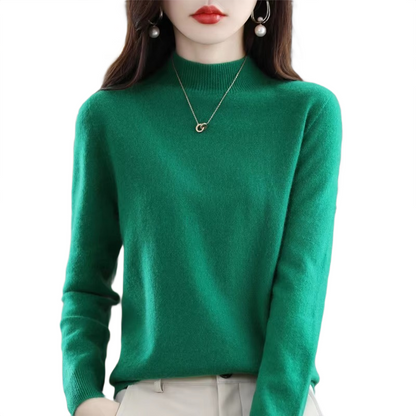 Brookmonts Women’s Merino Wool Sweater – Mock Neck Long Sleeve Pullover