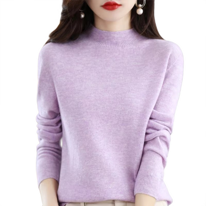 Brookmonts Women’s Merino Wool Sweater – Mock Neck Long Sleeve Pullover