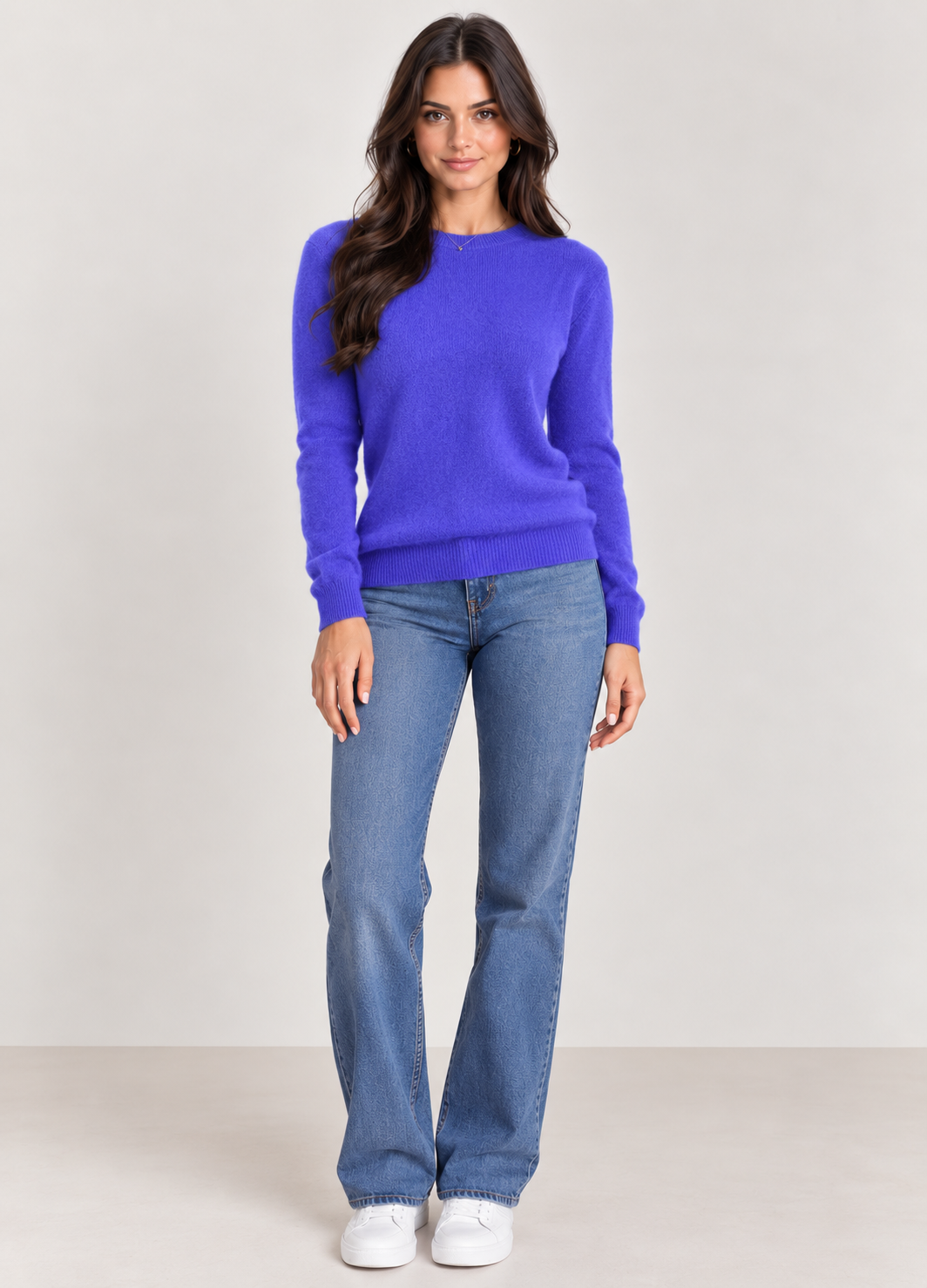 Brookmonts Women’s Merino Wool Sweater – O-Neck Long Sleeve Pullover