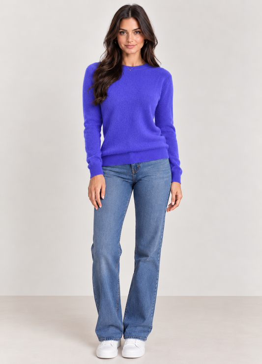 Brookmonts Women’s Merino Wool Sweater – O-Neck Long Sleeve Pullover