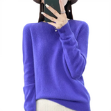 Brookmonts Women’s Merino Wool Sweater – O-Neck Long Sleeve Pullover
