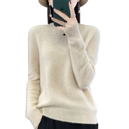 Brookmonts Women’s Merino Wool Sweater – O-Neck Long Sleeve Pullover