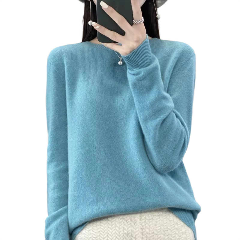 Brookmonts Women’s Merino Wool Sweater – O-Neck Long Sleeve Pullover