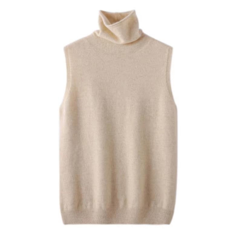 Brookmonts Women’s Merino Wool Turtleneck Vest – Sleeveless Knit Sweater