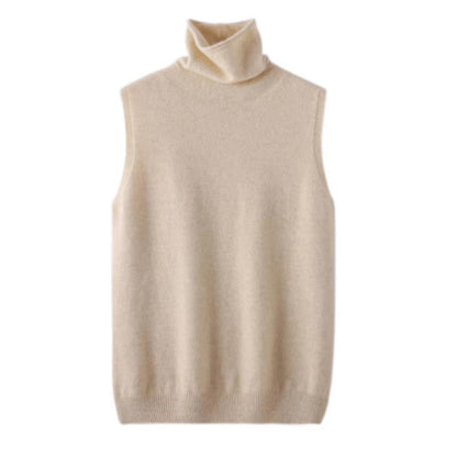 Brookmonts Women’s Merino Wool Turtleneck Vest – Sleeveless Knit Sweater