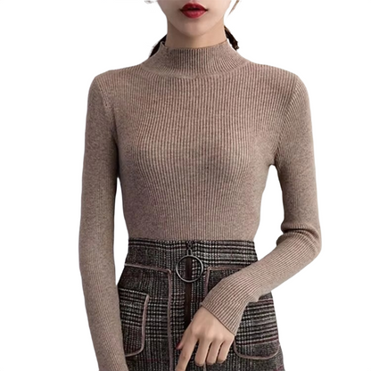 Brookmonts Women’s Mock Neck Sweater – Long Sleeve Stretch Knit Pullover