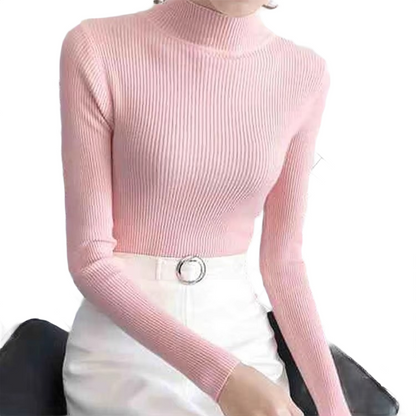 Brookmonts Women’s Mock Neck Sweater – Long Sleeve Stretch Knit Pullover