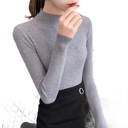 Brookmonts Women’s Mock Neck Sweater – Long Sleeve Stretch Knit Pullover